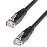 StarTech.com 8ft CAT6 Ethernet Cable - Black Molded Gigabit - 100W PoE UTP 650MHz - Category 6 Patch Cord UL Certified Wiring/TIA - 8ft Black CAT6 Ethernet cable delivers Multi Gigabit 1/2.5/5Gbps & 10Gbps up to 160ft - 650MHz - Fluke tested to ANSI/TIA-568-2.D Category 6 - 24 AWG stranded 100% copp