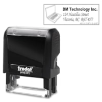 Trodat Climate Neutral 4913 Self-inking Stamp - 2.28" (58 mm) Impression Width x 0.87" (22 mm) Impression Length - Black - 1 Each