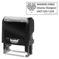 Trodat Climate Neutral 4912 Self-inking Stamp - 1.85" (47 mm) Impression Width x 0.71" (18 mm) Impression Length - Black - 1 Each