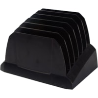 Storex Desk Sorter - 7" (177.80 mm) Height x 6.5" (165.10 mm) Width x 10" (254 mm) Depth - Desktop - Durable, Eco-friendly - 100% Recycled - Black - Plastic - 1 Each