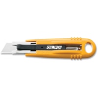 Olfa SK-4 Self-Retracting Safety Knife - Self-retractable - Stainless Steel - Silver, Yellow - 1 Each