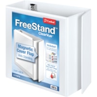 TOPS FreeStand Easy Open Slant-D Ring Binder - 5" (127 mm) Binder Capacity - Letter - 8 1/2" (215.90 mm) x 11" (279.40 mm) Sheet Size - 925 Sheet Capacity - 4 1/10" (104.14 mm) Spine Width - Fastener(s): 3 x D-Ring - Polypropylene - White - 4.88 lb (2213.53 g) - Recycled - Magnetic Closure, PVC-free