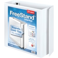 Cardinal® FreeStand Easy Open Slant-D Ring Binder - 3" (76.20 mm) Binder Capacity - Letter - 8 1/2" (215.90 mm) x 11" (279.40 mm) Sheet Size - 675 Sheet Capacity - 3" (76.20 mm) Spine Width - Fastener(s): 3 x D-Ring - Polypropylene - White - 1.75 lb (793.79 g) - Recycled - Magnetic Closure, PVC-