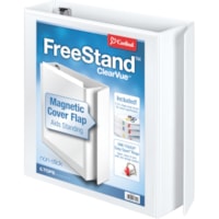 Cardinal® FreeStand Easy Open Slant-D Ring Binder - 2" (50.80 mm) Binder Capacity - Letter - 8 1/2" (215.90 mm) x 11" (279.40 mm) Sheet Size - 525 Sheet Capacity - 2 19/64" (58.42 mm) Spine Width - Fastener(s): 3 x D-Ring - Polypropylene - White - 1.45 lb (657.71 g) - Recycled - Magnetic Closure