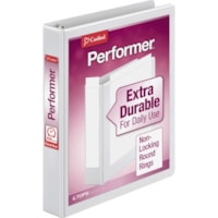 Cardinal Performer ClearVue Round Ring Binder - 1" Binder Capacity - Letter - 8 1/2" x 11" Sheet Size - 225 Sheet Capacity - 1" Spine Width - Fastener(s): 3 x Round Ring - Pocket(s): 2, Inside Front & Back - Polypropylene - White - 12.16 oz (344.730201 g) - PVC-free, Archival-safe, Crack Resistant, 