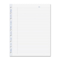 Blueline MiracleBind Notebook Refill Pages - 50 Sheets - 100 Pages - Ruled Margin - 9 1/4" (234.95 mm) x 7 1/4" (184.15 mm) Sheet Size - White Paper - Micro Perforated, Repositionable, Acid-free, Punched, Removable - Recycled - 50 Pack