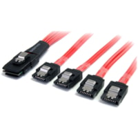 StarTech.com 50cm Serial Attached SCSI SAS Cable - SFF-8087 to 4x Latching SATA - Connect a SATA/SAS Controller to 4 SATA drives - 50cm SASto SATA Cable - Mini SAS to SATA - SFF 8087 to SATA - Serial Attached SCSI to SATA - 1x SFF-8087 to 4x SATA - 50 cm, 0.5m