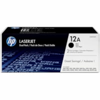 Cartouche toner 12A (Q2612D) D'origine Standard Rendement Laser - Pack Dual - Noir - 2 / Carton HP - Laser - Rendement Standard - 2 / Carton