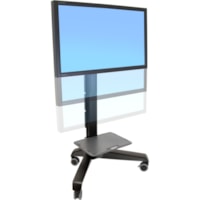 Ergotron Neo-Flex Mobile MediaCenter UHD Stand - 50" (1270 mm) to 65" (1651 mm) Screen Support - 120 lb (54431.08 g) Load Capacity - 1 x Shelf(ves) - 64" (1625.60 mm) Height x 42" (1066.80 mm) Width x 29.40" (746.76 mm) Depth - Plastic - Black