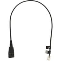 Jabra Unamplified Headset Cord - 1.6 ft (0.50 m) Data Transfer Cable - First End: 1 x Quick Disconnect - Second End: 1 x 4-pin RJ-9 - Black