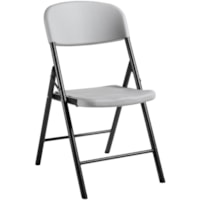 Offices To Go® Folding Chair - Gray Polypropylene, Plastic Seat - Plastic Back - Charcoal Steel, Powder Coated Steel Frame - Oyster Gray - 4 / Pack