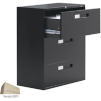 Global 9300 Fixed Lateral File Cabinet - 3-Drawer - 36" Width x 18" Depth x 40.5" Height - 3 x Drawer(s) - Letter, Legal, A4 - Lockable - Nevada - Metal