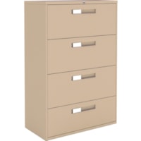 Global 9300 Fixed Lateral File Cabinet - 4-Drawer - 36" Width x 18" Depth x 54" Height - 4 x Drawer(s) - Letter, Legal, A4 - Lockable - Nevada - Metal