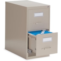 Global 2600 Vertical File Cabinet - 2-Drawer - 15" (381 mm) Width x 26.6" (674.62 mm) Depth x 29" (736.60 mm) Height - 2 x Drawer(s) for File - Letter - Vertical - Ball-bearing Suspension, Lockable, Label Holder, Pull Handle - Nevada - Metal