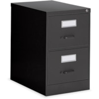 Global 2600 Vertical File Cabinet - 2-Drawer - 18" (457.20 mm) Width x 26.6" (674.62 mm) Depth x 29" (736.60 mm) Height - 2 x Drawer(s) for File - Legal - Vertical - Ball-bearing Suspension, Lockable, Label Holder - Black - Metal