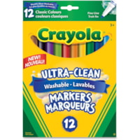 Crayola Washable Fine Line Markers - Fine Marker Point - 12 / Pack