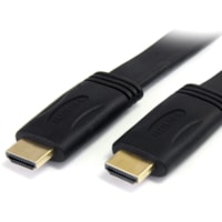 StarTech.com 10 ft Flat High Speed HDMI Cable with Ethernet - Ultra HD 4k x 2k HDMI Cable - HDMI to HDMI M/M - Create Ultra HD connections between your HDMI-enabled devices with minimal clutter; supports Ethernet Data Channel - 10ft High Speed HDMI Cable - HDMI 1.4 Cables - 10 ft Flat HDMI Cable - H