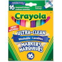 Crayola Washable Marker - Broad Conical Marker Point - 16 / Pack