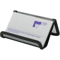 Winnable Mesh Business Card Holder - 1.30" (33.02 mm) Height x 3.30" (83.82 mm) Width x 2.30" (58.42 mm) Depth - Black - 1 Each