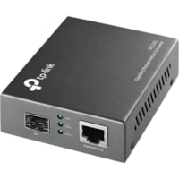 TP-Link MC220L Gigabit Ethernet Media Converter - 1 x Network (RJ-45) - Gigabit Ethernet - 1000Base-T - 1 x Expansion Slots - SFP - 1 x SFP Slots - Power Adapter - External