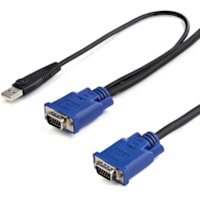 Câble KVM (clavier, vidéo, souris) SVECONUS10 10 pi (3,05 m) USB/VGA - 1 chaque StarTech.com - 10 pi (3,05 m) USB/VGA Câble KVM (clavier, vidéo, souris) pour Commutateur KVM, Appareil vidéo, Clavier/Souris - Noir - 1 chaque