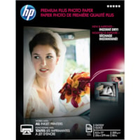 HP Premium Plus 11.5 mil Photo Paper - Letter - 8 1/2" (215.90 mm) x 11" (279.40 mm) - 80 lb (36287.39 g) Basis Weight - Glossy - Smudge Proof, Water Resistant, Quick Drying, Fade Resistant - White - 50 / Pack