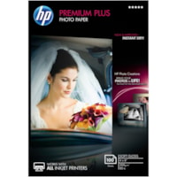 HP Premium Plus 4x6 Soft Gloss Photo Paper - 4" x 6" - 80 lb (36287.3896 g) Basis Weight - Soft Gloss - Design for the Environment (DfE) - Smudge Proof, Water Resistant, Quick Drying - White - 1 / Pack