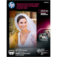 HP Premium Plus 5x7 Photo Paper - 5" (127 mm) x 7" (177.80 mm) - 80 lb (36287.39 g) Basis Weight - Glossy - Design for the Environment (DfE) - Smudge Proof, Water Resistant, Quick Drying - White - 60 / Pack