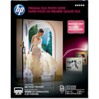 HP Premium Plus Soft Gloss Photo Paper - Letter - 8 1/2" x 11" - Soft Gloss - Design for the Environment (DfE) - Smudge Proof, Water Resistant, Quick Drying, Fade Resistant - White - 1 / Pack