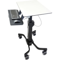 Ergotron TeachWell Mobile Digital Workspace - 17.50 kg Capacity - 4 Casters - Steel, Plastic, Phenolic - 31" Width x 24.1" Depth x 51.8" Height - Graphite Gray