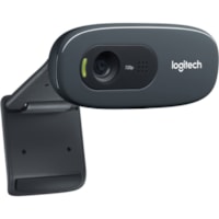 Logitech C270 Webcam - 30 fps - Black - USB 2.0 - 1 Each - 3 Megapixel Interpolated - 1280 x 720 Video - Fixed Focus - 55° Angle - Widescreen - Microphone - Computer, Notebook, Monitor