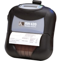 Zebra RW420 Mobile Direct Thermal Printer - Monochrome - Portable - Receipt Print - USB - Serial - Bluetooth - Battery Included - LCD Display Screen - 4" Print Width - 76.20 mm/s Mono - 203 dpi - 4.12" (104.65 mm) Label Width