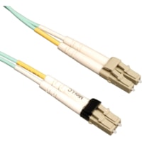 Tripp Lite by Eaton N836-01M Fiber Optic Duplex Patch Cable - 3.3 ft (1.01 m) Fiber Optic Network Cable for Network Device - First End: 2 x LC Network - Male - Second End: 2 x Mini-LC Network - Male - Patch Cable - LSZH - 50/125 µm - Aqua