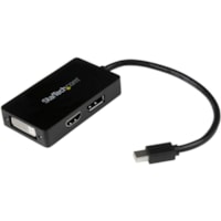 StarTech.com Travel A/V adapter - 3-in-1 Mini DisplayPort to DisplayPort DVI or HDMI converter - Connect your mini DisplayPort Device to a DisplayPort, HDMIor DVI Display, with this Compact, All-in-One Adapter - mini displayport to displayport adapter - displayport converter - mini displayport adapt