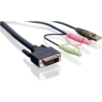 IOGEAR 6' Dual-Link DVI KVM Cable, with USB and Audio/Mic - 6 ft KVM Cable for KVM Switch, Microphone - First End: 1 x DVI-D Digital Video - Male, 1 x USB Type A - Male, 2 x Mini-phone Audio - Second End: 1 x DVI-D Digital Video - Male, 1 x USB Type B - Male, 2 x Mini-phone Audio - 1