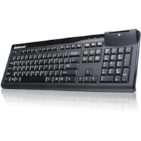 IOGEAR Smart Card (CAC) Reader Keyboard - Cable Connectivity - USB Interface - 104 Key - Computer - Smart Card Reader - PC - Black