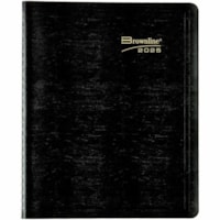 Brownline® Essential Monthly Diary 14 Month Twin Wire 8-7/8x7-1/8" English Black - Monthly - 14 Month - December to January - 1 Month Double Page Layout - 7 1/8" (180.98 mm) x 8 7/8" (225.43 mm) Sheet Size - Twin Wire - Black - Soft Cover, Daily Block - 1 Each