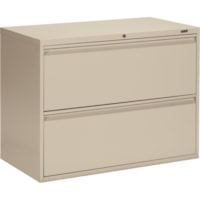 Global MVL1936P2 File Cabinet - 2-Drawer - 36" Width x 19.5" Depth x 27.1" Height - 2 x Drawer(s) for File - A4, Legal, Letter - Lateral - Lockable, Recessed Handle, Leveling Glide - Nevada - Metal