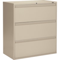 Global MVL1936P3 File Cabinet - 3-Drawer - 36" Width x 19.5" Depth x 39.5" Height - 3 x Drawer(s) for File - A4, Legal, Letter - Lateral - Lockable, Recessed Handle, Leveling Glide - Nevada - Metal