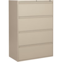 Global MVL1936P4 File Cabinet - 4-Drawer - 36" Width x 19.5" Depth x 51.9" Height - 4 x Drawer(s) for File - A4, Legal, Letter - Lateral - Lockable, Recessed Handle, Leveling Glide - Nevada - Metal