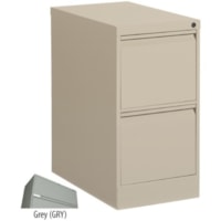 Global MVL25201 File Cabinet - 2-Drawer - 15.2" Width x 25" Depth x 29" Height - 2 x Drawer(s) for File - Letter - Vertical - Lockable - Gray - Metal