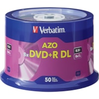 DVD enregistrable - DVD+R DL - 8x - 8,50 Go - 50 emballage Broche Verbatim - 120 mm - 4 Heure Temps maximum d'enregistrement