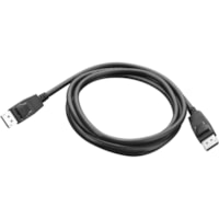 Lenovo DisplayPort to DisplayPort Cable - 5.9 ft (1.80 m) DisplayPort A/V Cable for Monitor, PC, TV - First End: 1 x 20-pin DisplayPort 1.2 Digital Audio/Video - Male - Second End: 1 x 20-pin DisplayPort 1.2 Digital Audio/Video - Male - 21.6 Gbit/s - Black