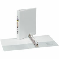 Avery® Durable View Binder 1" , Round Rings, 5½" x 8½" , White - 1" (25.40 mm) Binder Capacity - Half-letter - 5 1/2" (139.70 mm) x 8 1/2" (215.90 mm) Sheet Size - 175 Sheet Capacity - Fastener(s): Round Ring - Pocket(s): 2 - Polypropylene - Recycled - Pocket, Durable, Tear Resistant, Split Resi