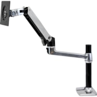 Ergotron Mounting Arm for Flat Panel Display - Black - Height Adjustable - 24" (609.60 mm) Screen Support - 20 lb (9071.85 g) Load Capacity - 75 x 75, 100 x 100 - VESA Mount Compatible - Aluminum