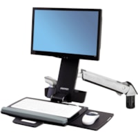 Ergotron StyleView Multi Component Mount for Notebook, Mouse, Keyboard, Monitor, Scanner - Polished Aluminum - Height Adjustable - 1 Display(s) Supported - 24" (609.60 mm) Screen Support - 29 lb (13154.18 g) Load Capacity - 75 x 75, 100 x 100 - VESA Mount Compatible