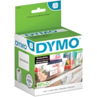 Dymo LabelWriter Multipurpose Label - 2 1/8" (53.85 mm) Width x 2 3/4" (69.85 mm) Length - Rectangle - Direct Thermal - White - 320 / Roll - 320 / Roll