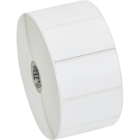 Zebra Label Paper 2.25x1.25in Direct Thermal Zebra Z-Select 4000D - 2 1/4" Width x 1 1/4" Length - Permanent Adhesive - Direct Thermal - White - Paper, Acrylic - 2100 / Roll - Perforated - 12 / Roll