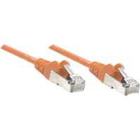 Intellinet Network Cable, Cat6, UTP - 100 ft Category 6 Network Cable for Network Device - First End: 1 x RJ-45 Network - Male - Second End: 1 x RJ-45 Network - Male - Patch Cable - Gold Plated Contact - Orange