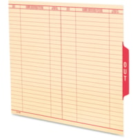 Pendaflex End Tab Out Guide - Printed Tab(s) - Message - OUT - 8.50" (215.90 mm) Divider Width x 11" (279.40 mm) Divider Length - Letter - Manila Manila Divider - Red Tab(s) - 10% Recycled - Heavyweight - 1 Each